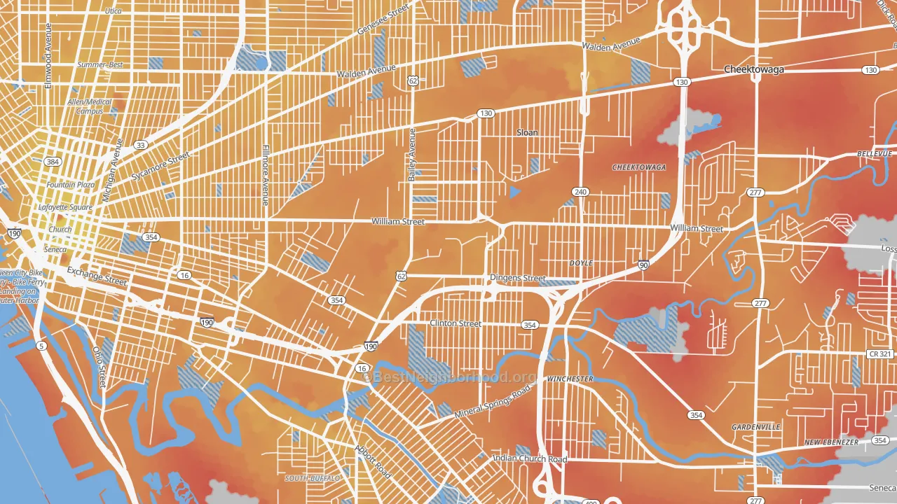 Transit Grade map of 14206, NY