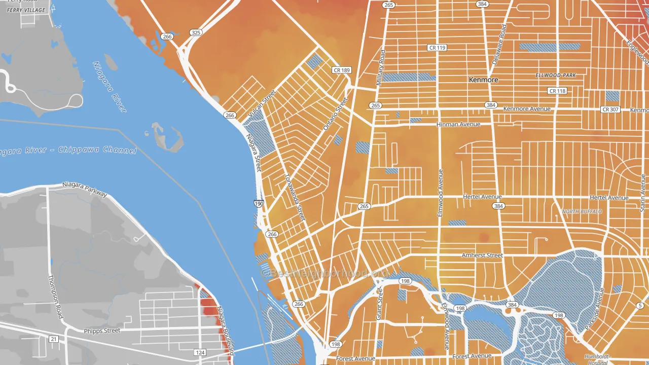 Transit Grade map of 14207, NY