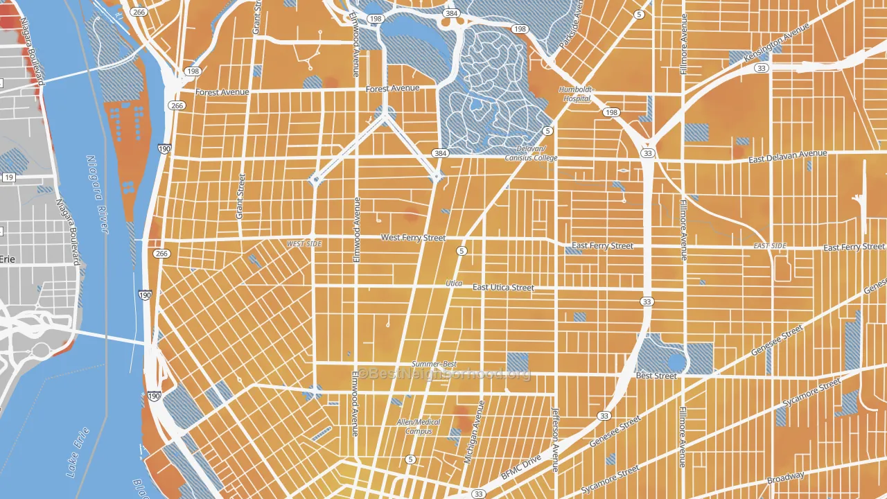 Transit Grade map of 14209, NY