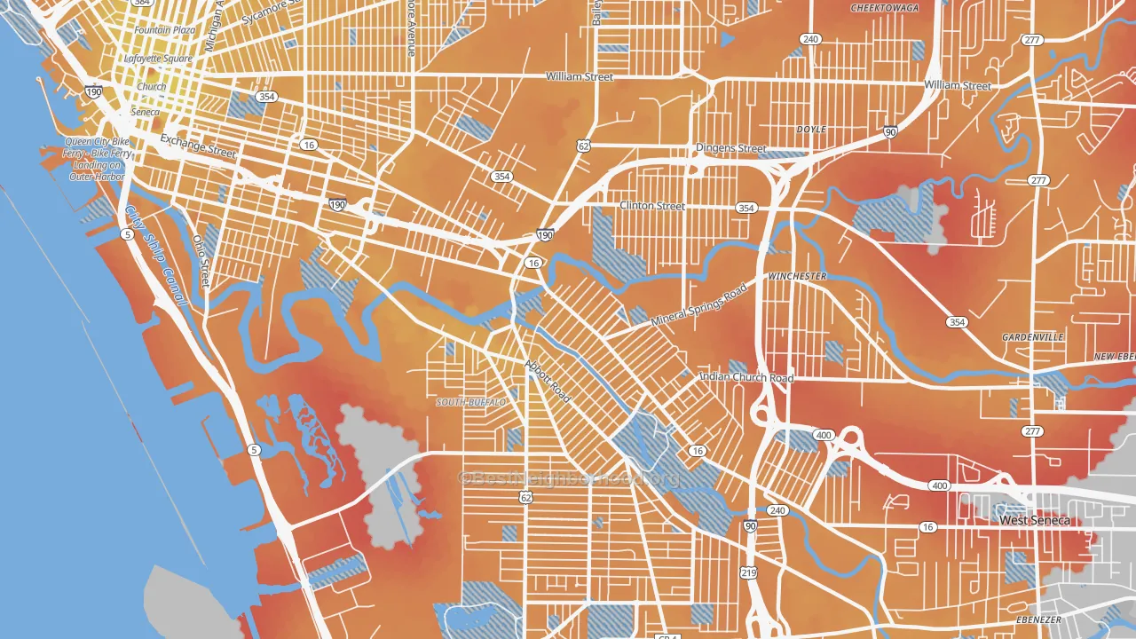 Transit Grade map of 14210, NY