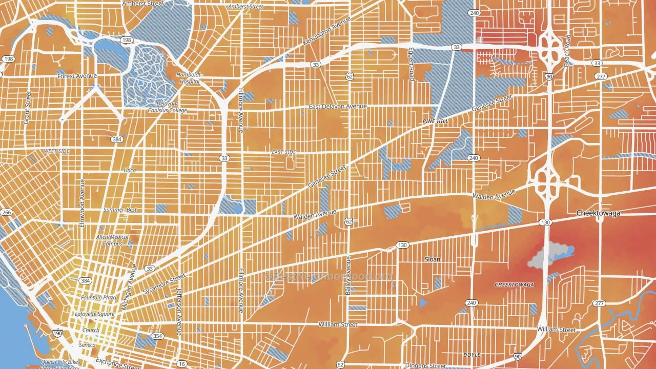 Transit Grade map of 14211, NY