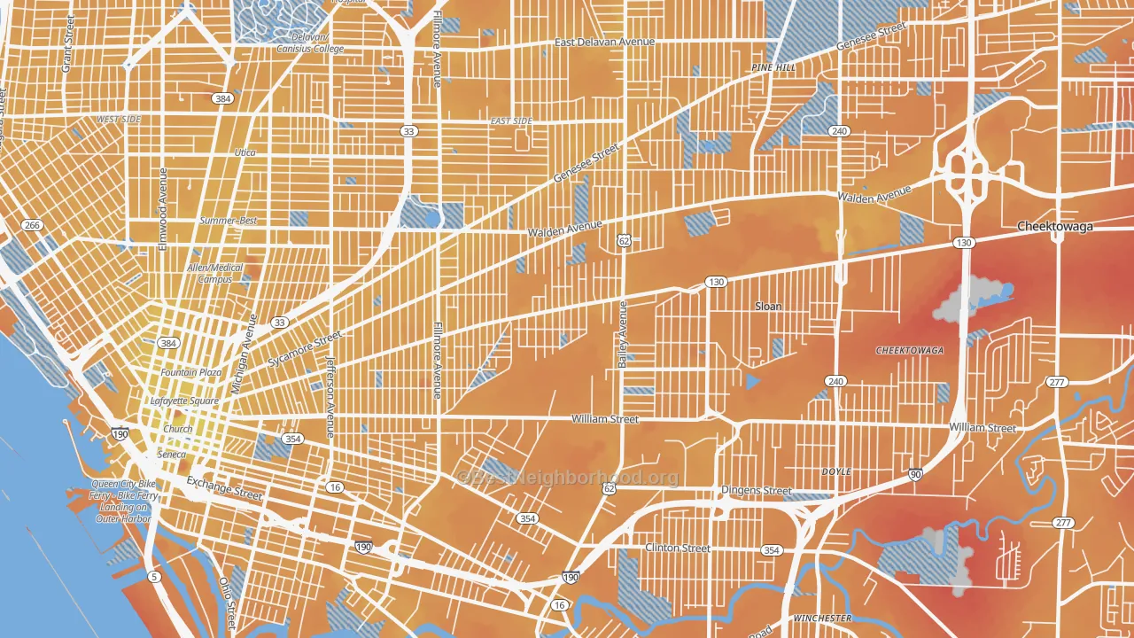 Transit Grade map of 14212, NY