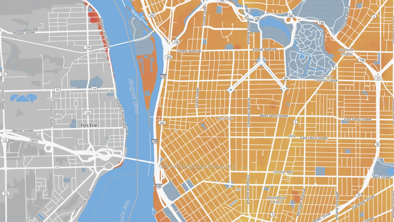 Transit Grade map of 14213, NY