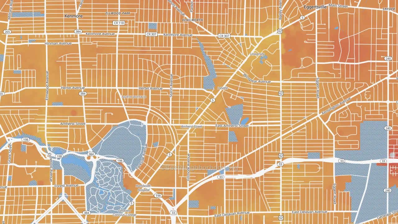 Transit Grade map of 14214, NY