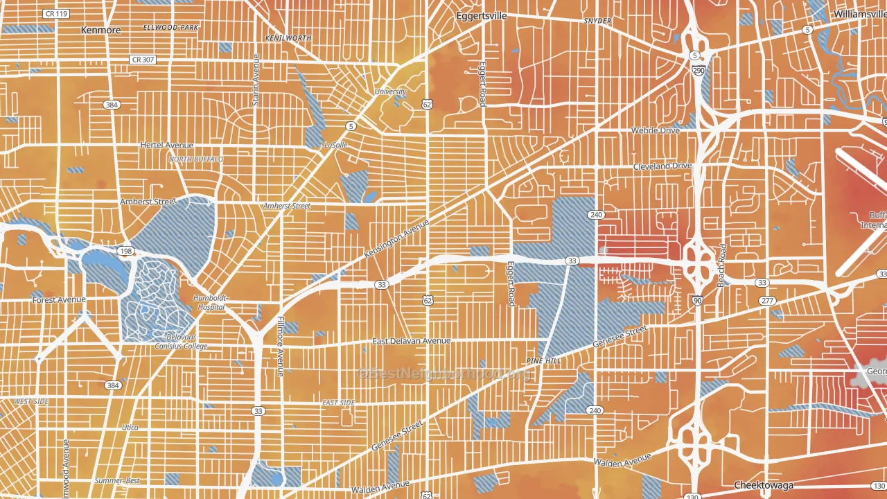 Transit Grade map of 14215, NY