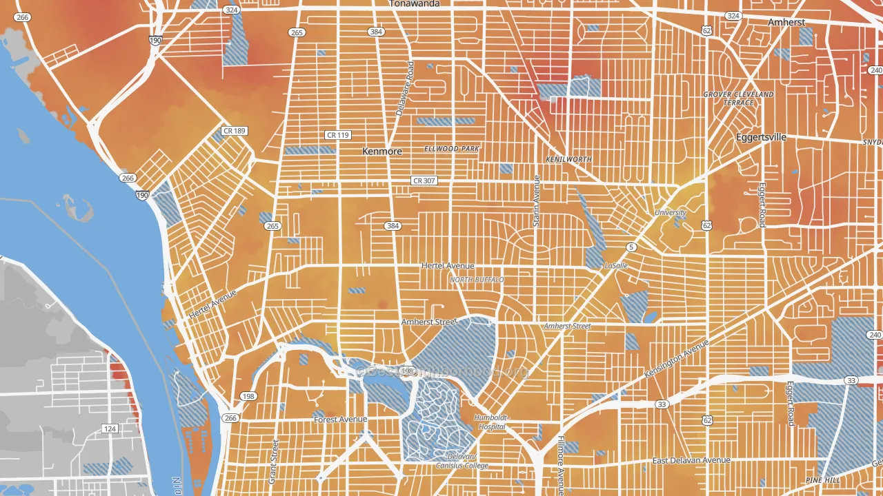 Transit Grade map of 14216, NY