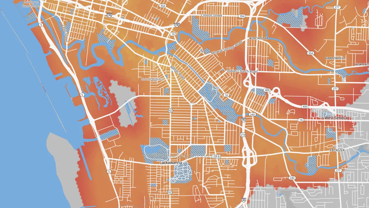 Transit Grade map of 14220, NY