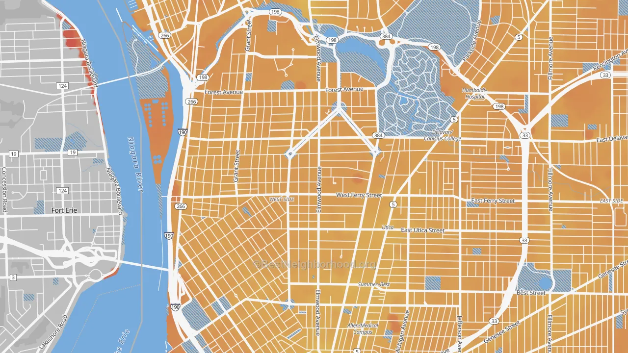 Transit Grade map of 14222, NY
