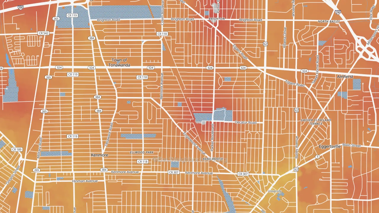 Transit Grade map of 14223, NY