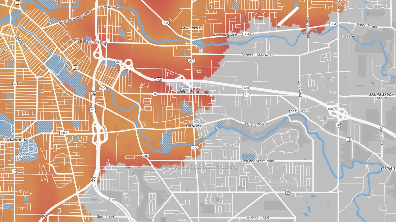 Transit Grade map of 14224, NY