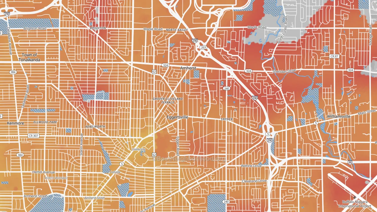 Transit Grade map of 14226, NY