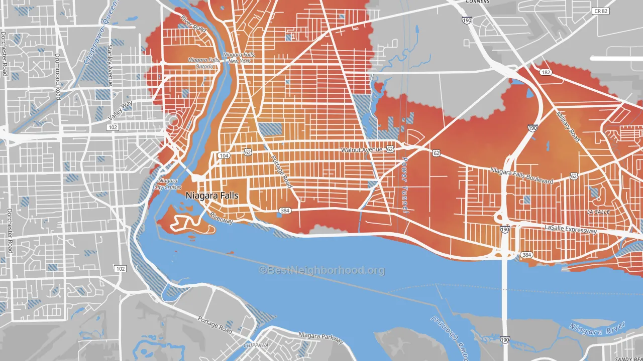 Transit Grade map of 14303, NY