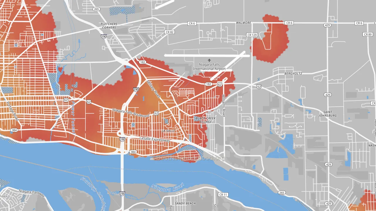 Transit Grade map of 14304, NY