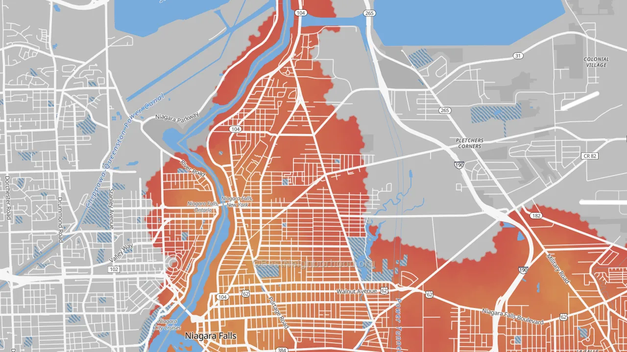 Transit Grade map of 14305, NY