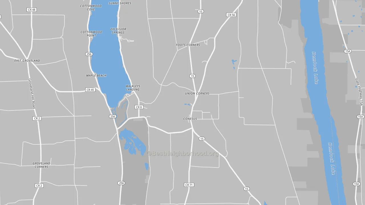 Transit Grade map of 14435, NY
