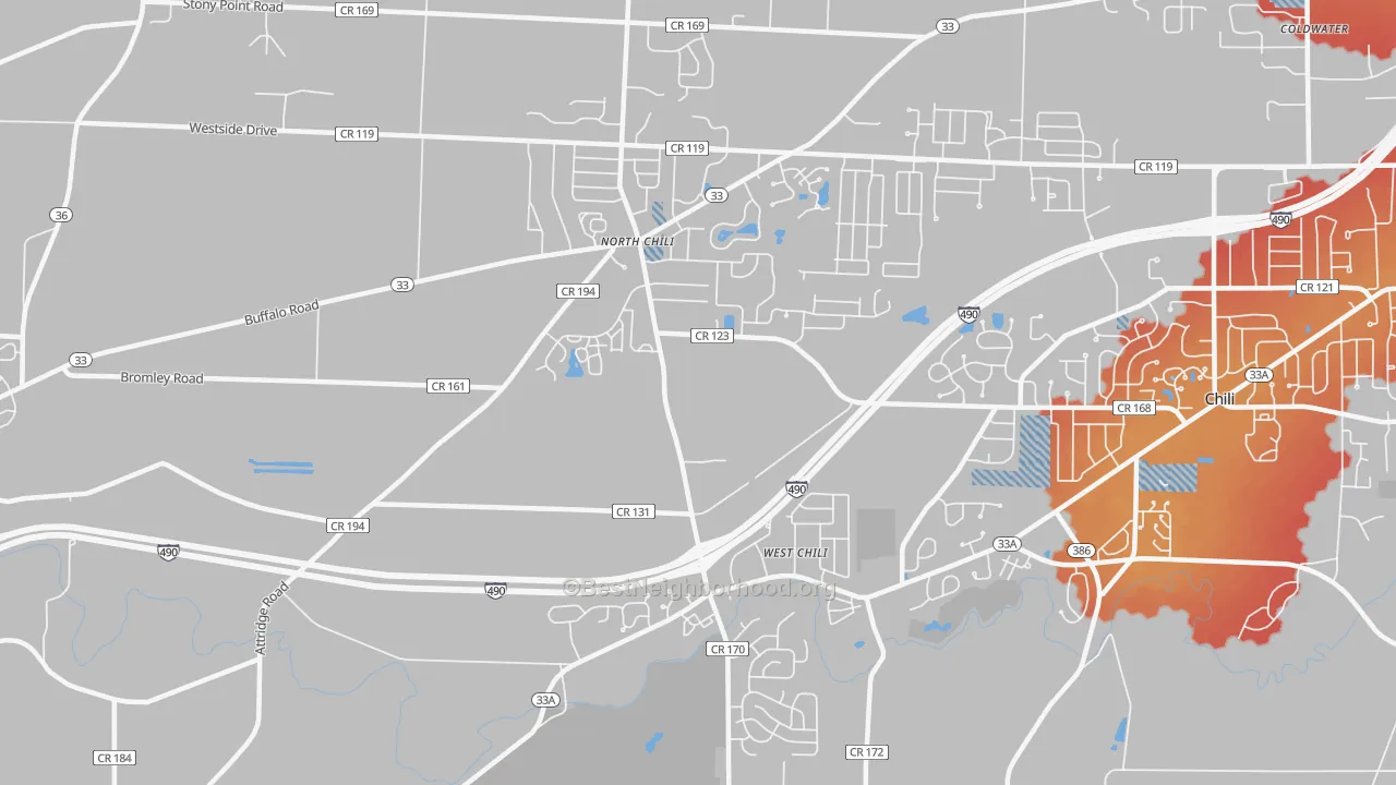 Transit Grade map of 14514, NY