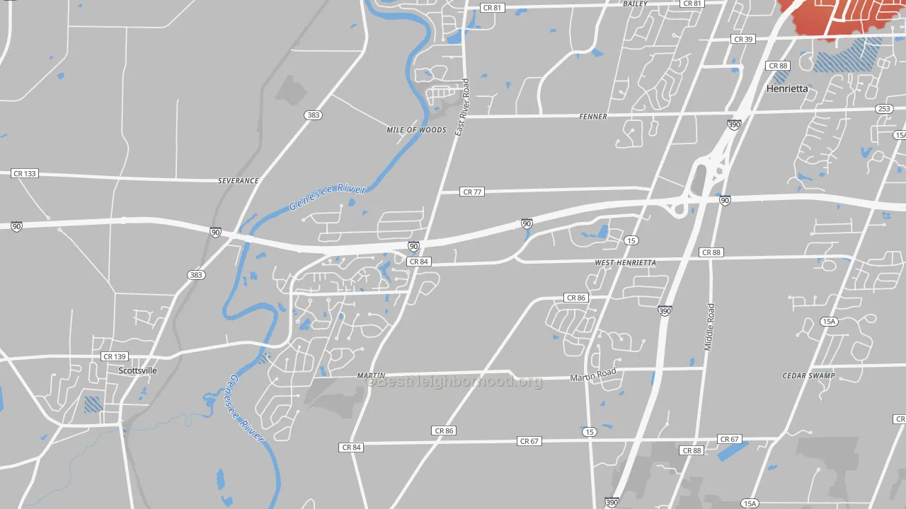 Transit Grade map of 14586, NY