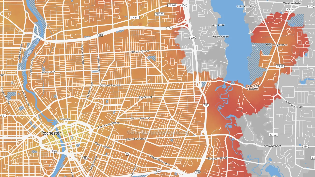 Transit Grade map of 14609, NY