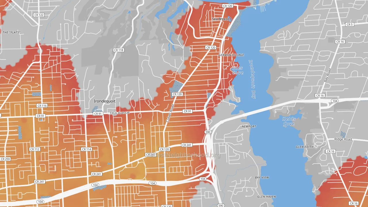Transit Grade map of 14622, NY