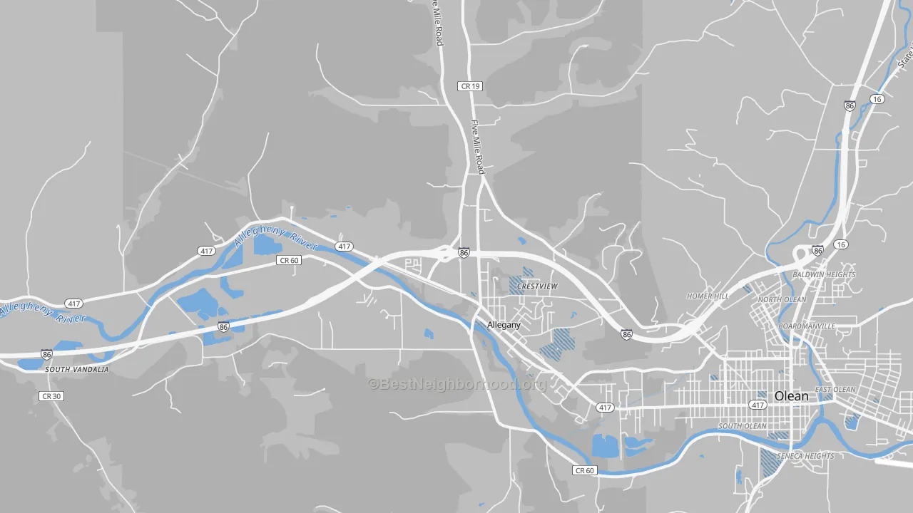 Transit Grade map of 14706, NY