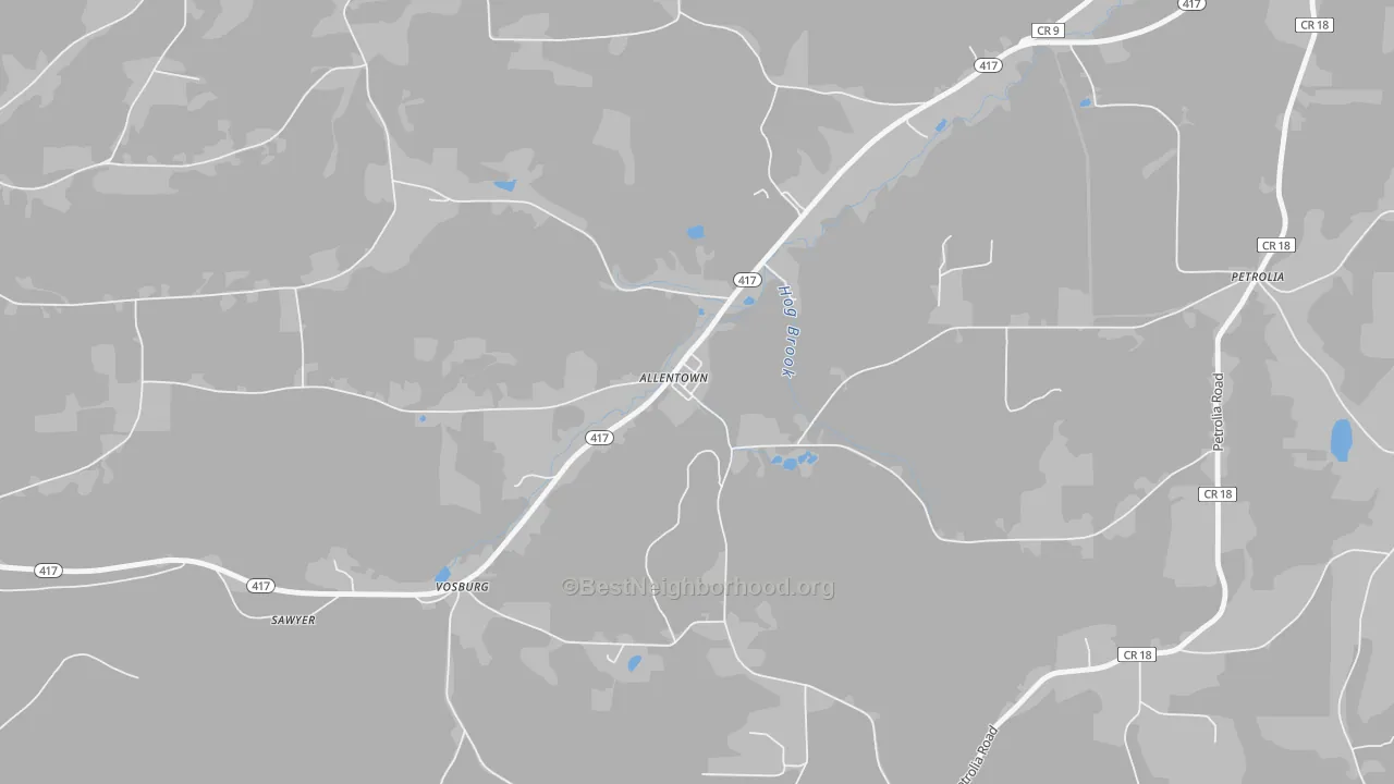 Transit Grade map of 14707, NY