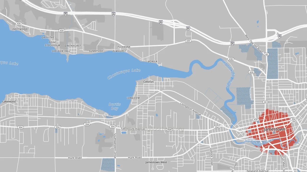 Transit Grade map of 14720, NY