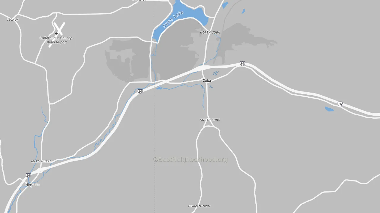 Transit Grade map of 14727, NY