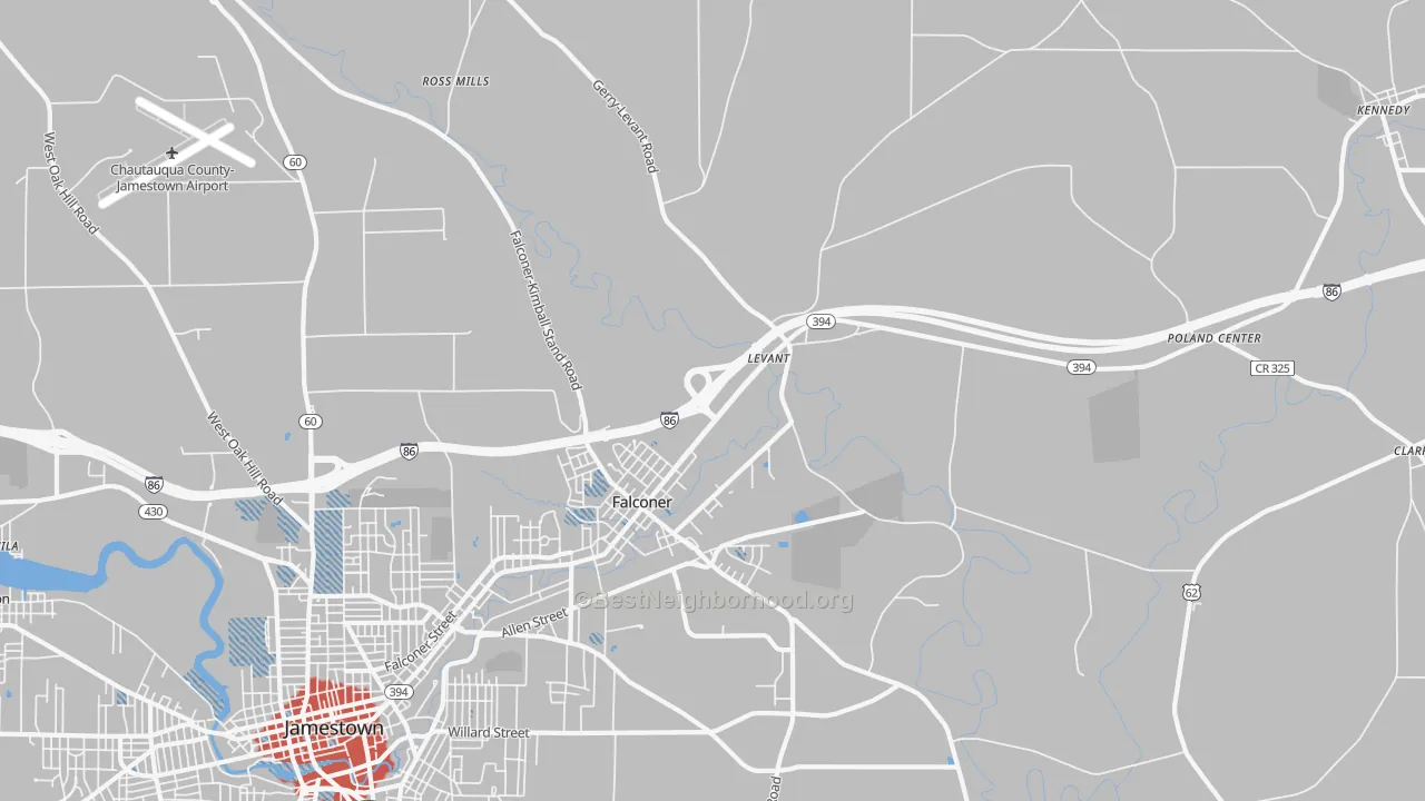 Transit Grade map of 14733, NY