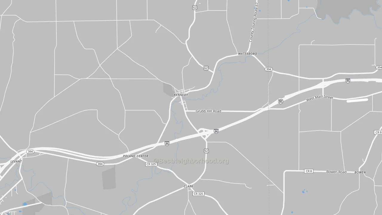Transit Grade map of 14747, NY