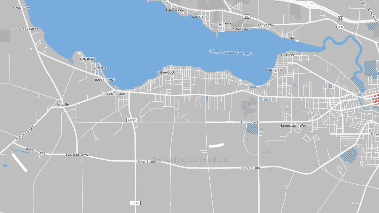 Transit Grade map of 14750, NY