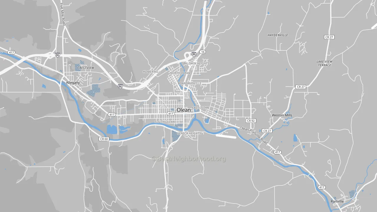 Transit Grade map of 14760, NY