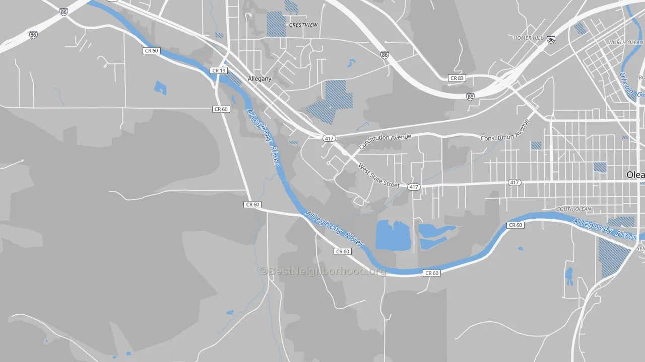 Transit Grade map of 14778, NY