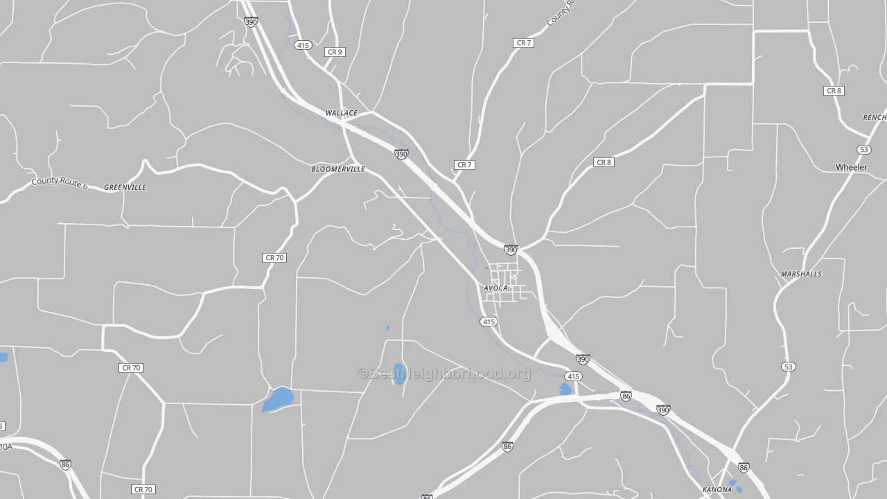 Transit Grade map of 14809, NY