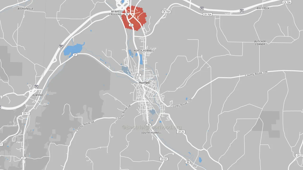 Transit Grade map of 14843, NY