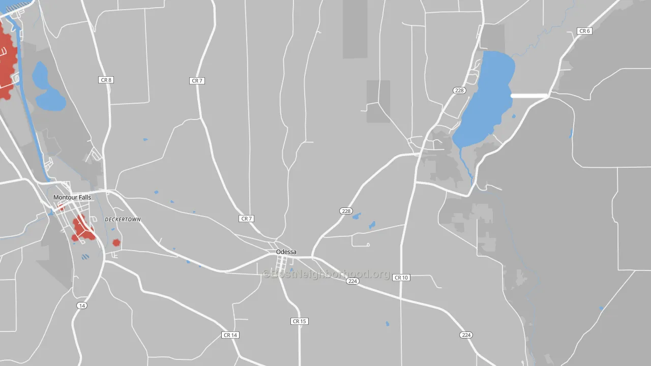 Transit Grade map of 14869, NY