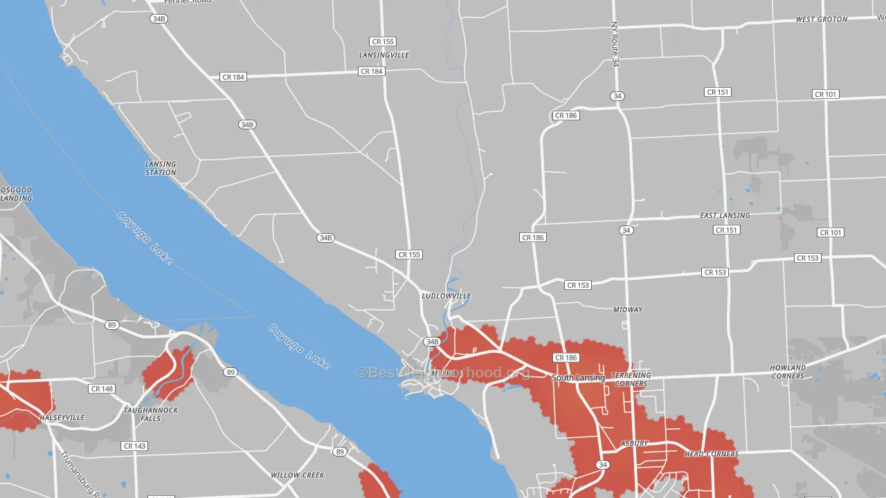 Transit Grade map of 14882, NY