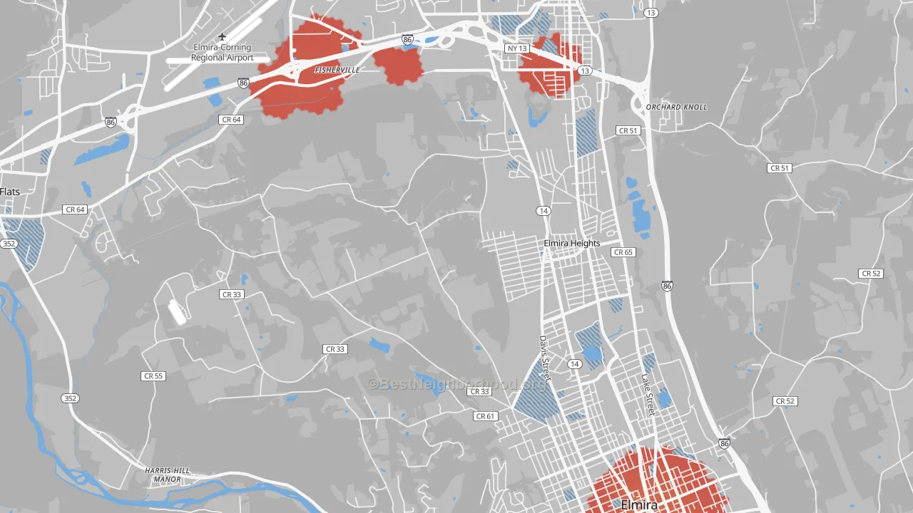 Transit Grade map of 14903, NY