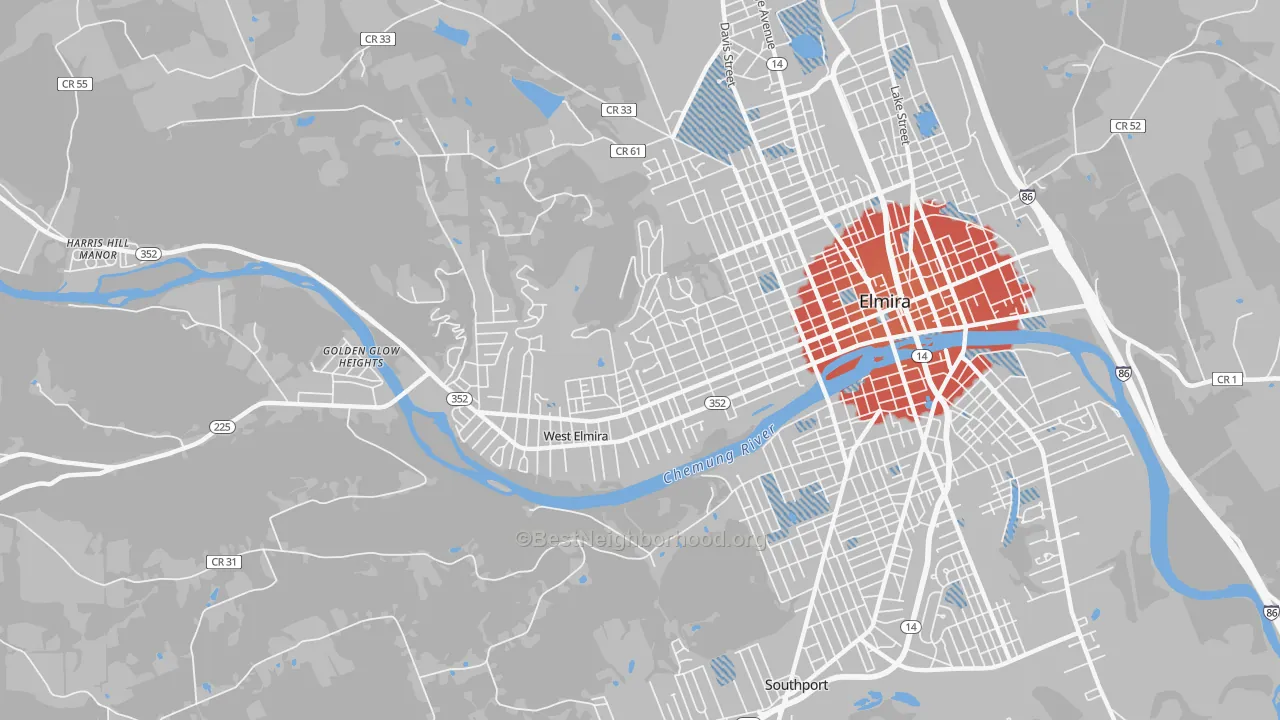 Transit Grade map of 14905, NY