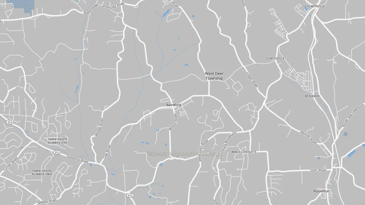 Transit Grade map of 15006, PA