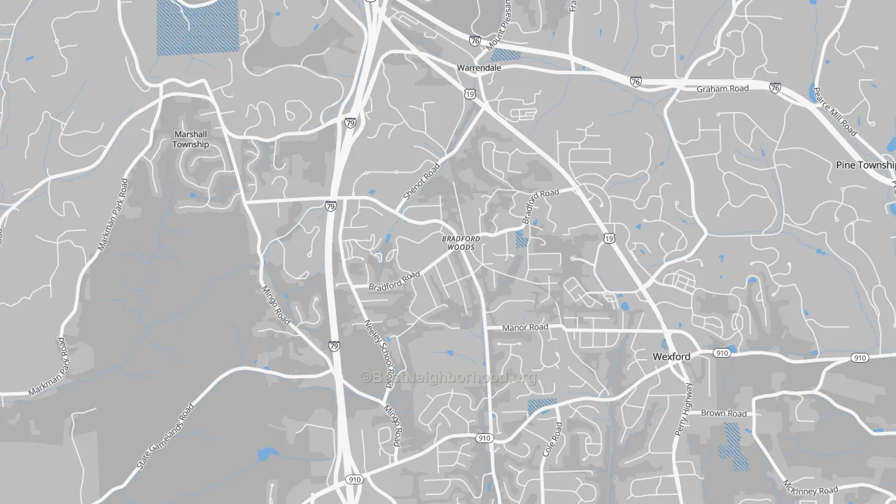 Transit Grade map of 15015, PA