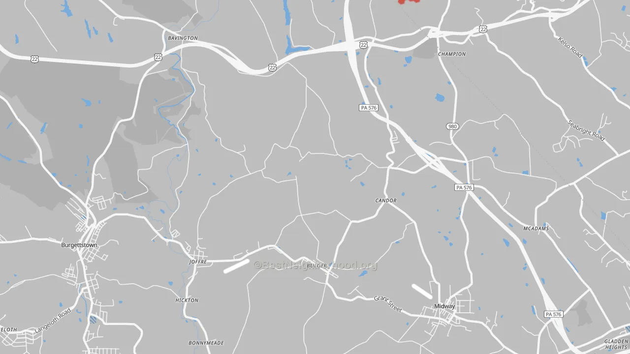 Transit Grade map of 15019, PA