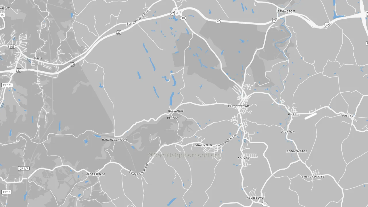 Transit Grade map of 15021, PA