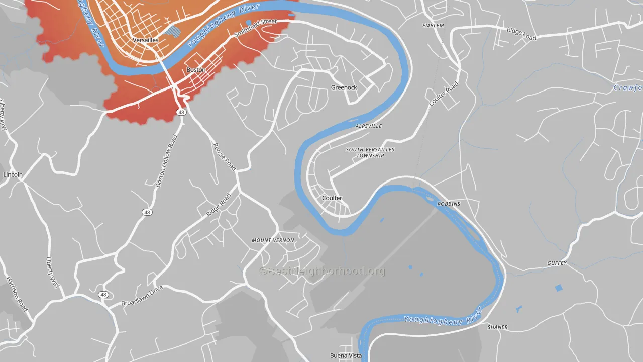 Transit Grade map of 15028, PA