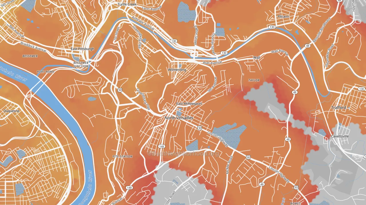 Transit Grade map of 15035, PA