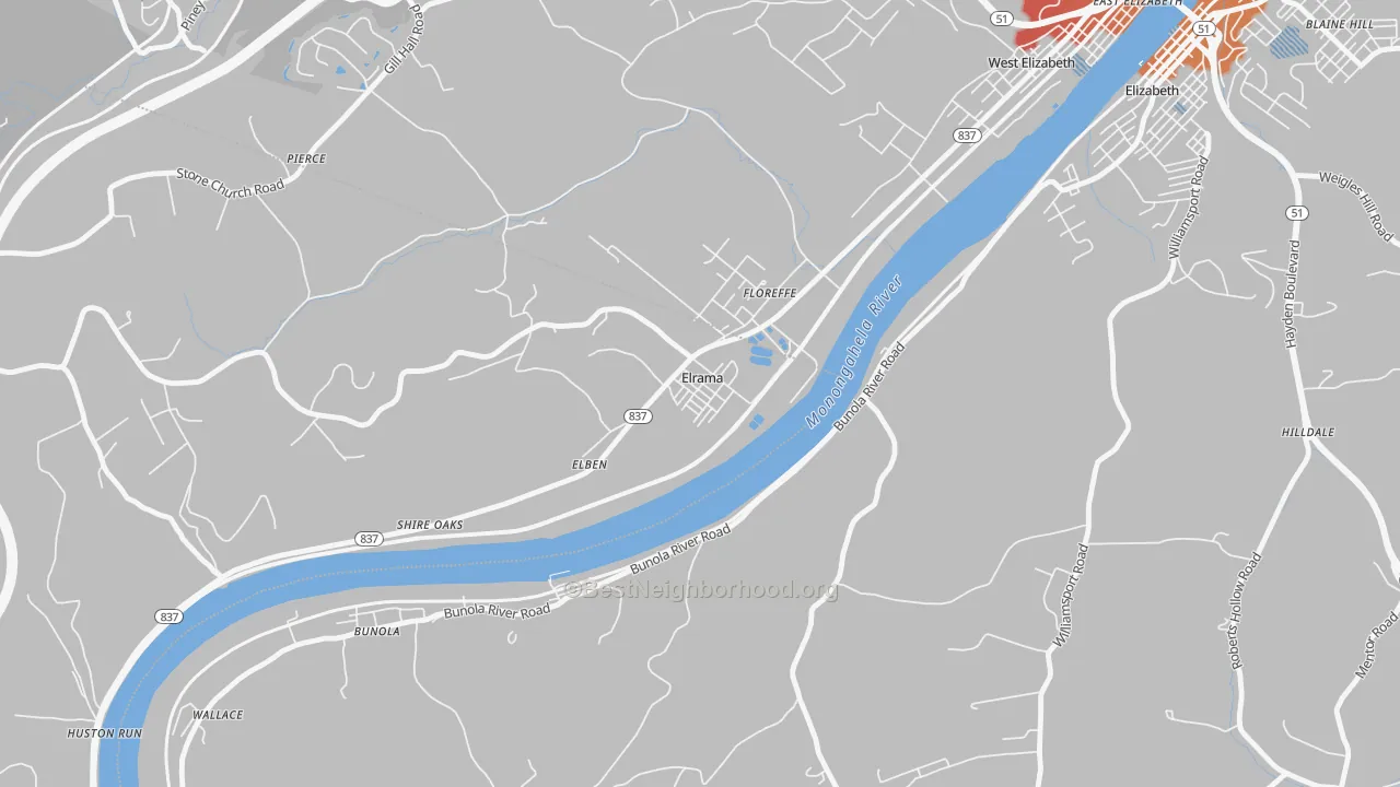 Transit Grade map of 15038, PA