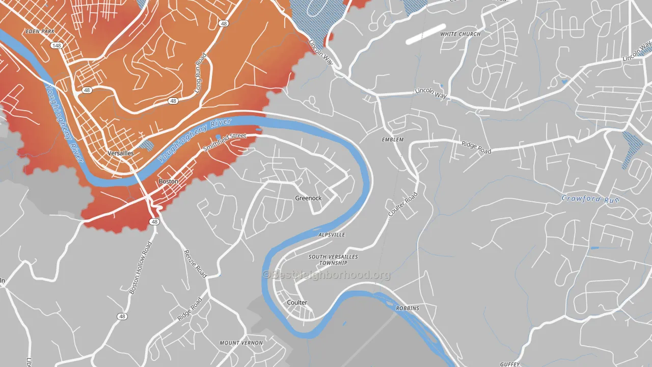 Transit Grade map of 15047, PA