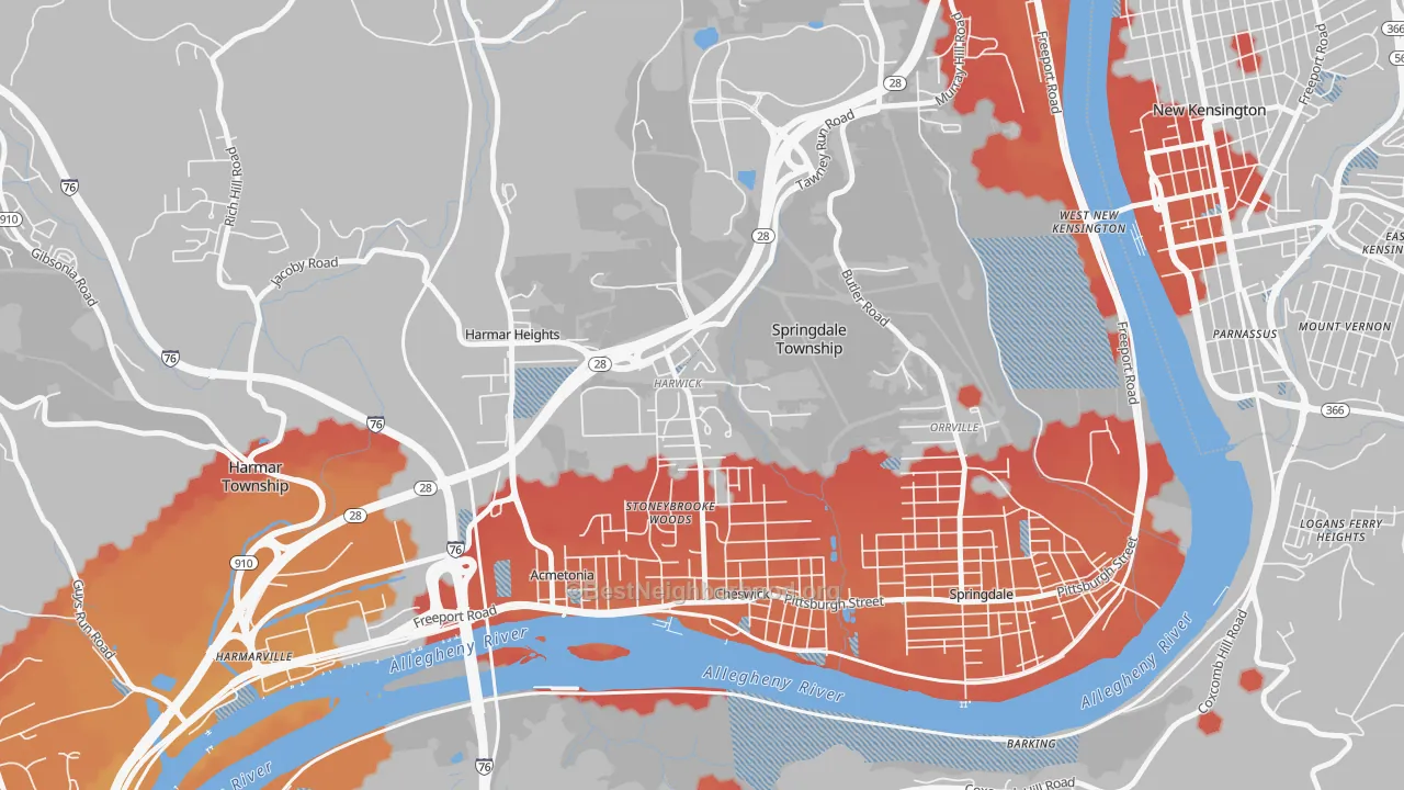 Transit Grade map of 15049, PA