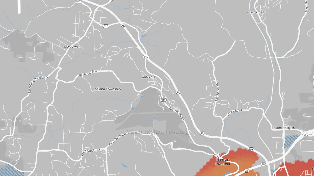 Transit Grade map of 15051, PA