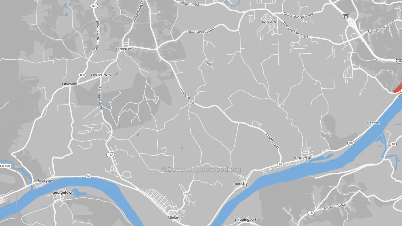 Transit Grade map of 15052, PA