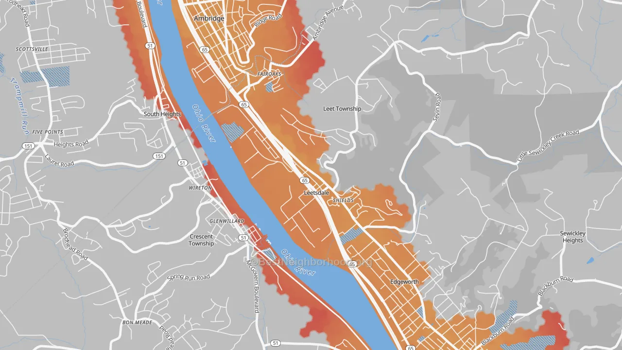 Transit Grade map of 15056, PA